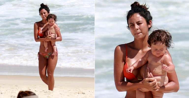 Yanna Lavigne curte dia na praia com a filha, Madalena - AgNews