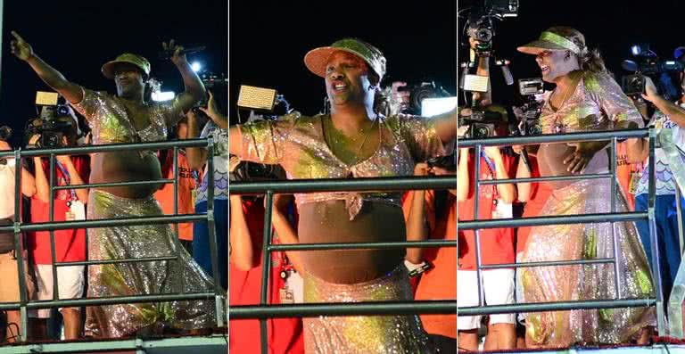 Márcio Victor, do Psirico, se veste de Ivete Sangalo no carnaval - Webert Belicio / Ag News