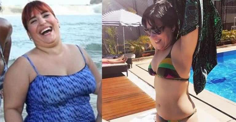 Simone Gutierrez antes e depois de perder 46kg - Instagram/Reprodução