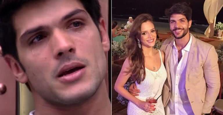 No BBB18, Lucas chora ao falar sobre a noiva, Ana Lúcia - TV Globo e Instagram/Reprodução