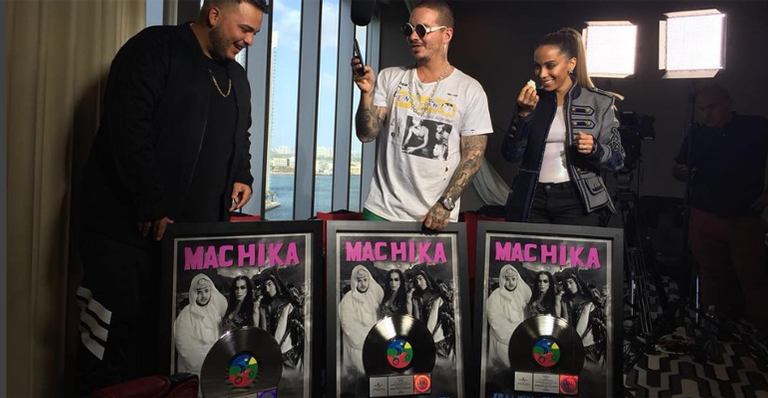 Jeon, J Balvin e Anitta conquistam o Disco de Platina com Machika - reprodução/instagram