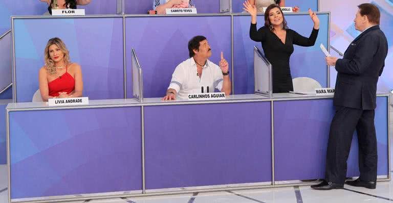 Lívia Andrade, Mara Maravilha e Silvio Santos - Lourival Ribeiro/SBT