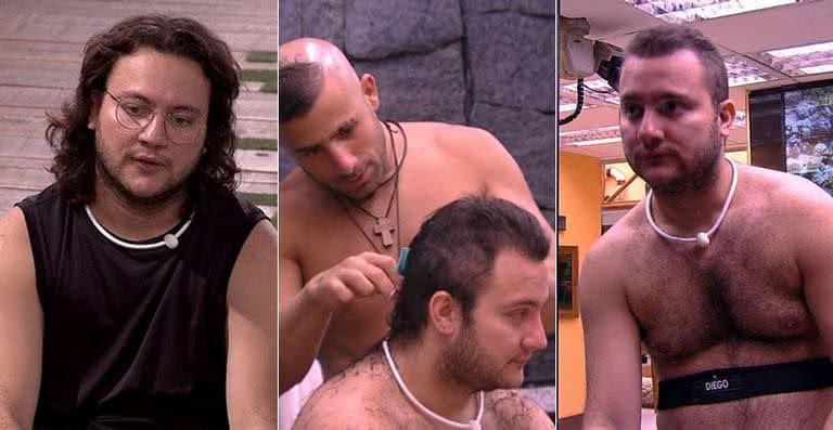 Diego para Kaysar cortar o seu cabelo no BBB18 - Reprodução / Globo