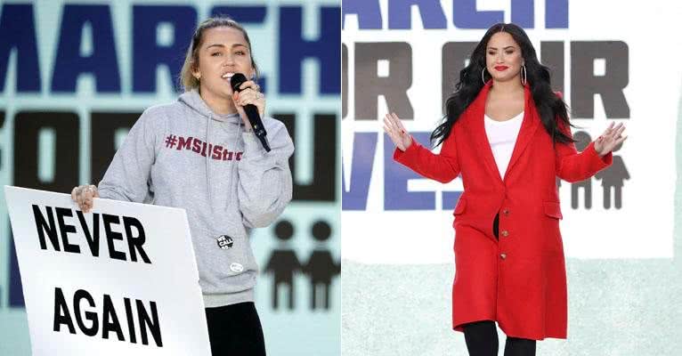 Demi e Miley : marcha contra as armas nos EUA - Getty Images