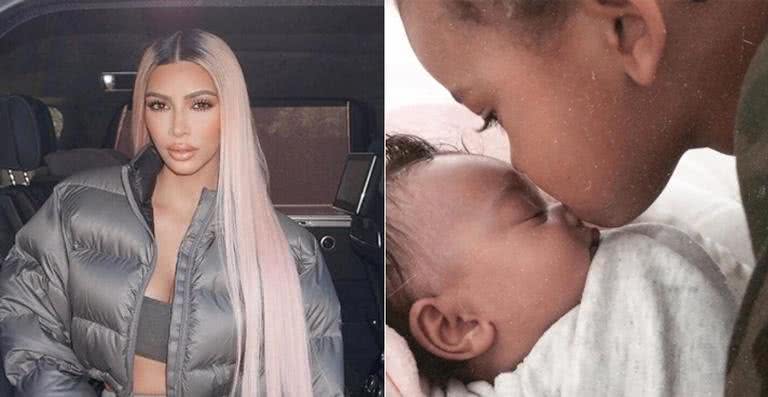 Kim Kardashian e os filhos Chicago e Saint - Reprodução / Instagram