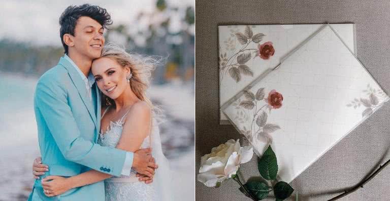 Tata Estaniecki mostra como é o convite de seu 2º casamento com Júlio Cocielo - Reprodução / Instagram