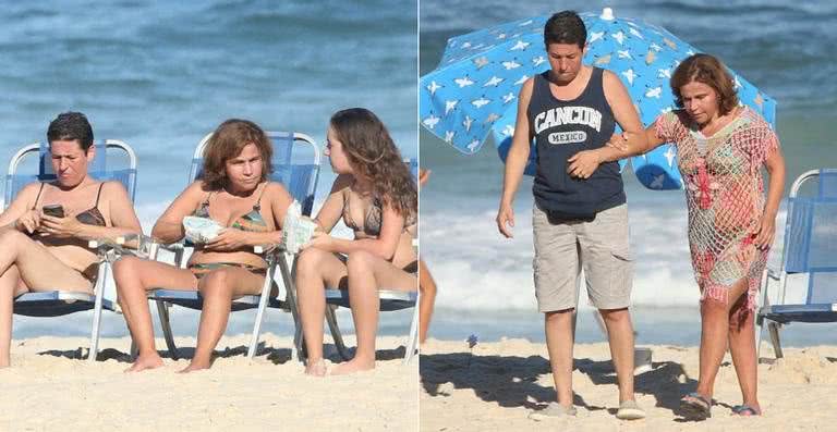 Claudia Rodrigues curte dia na praia com a filha e a empresária - AgNews