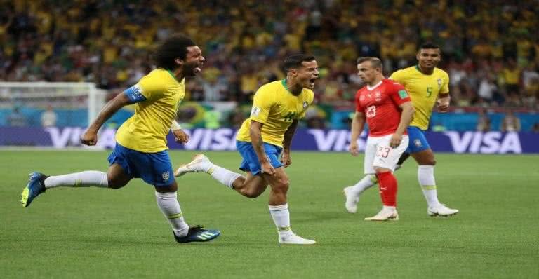 Coutinho comemora gol contra a Suíça - Getty Images