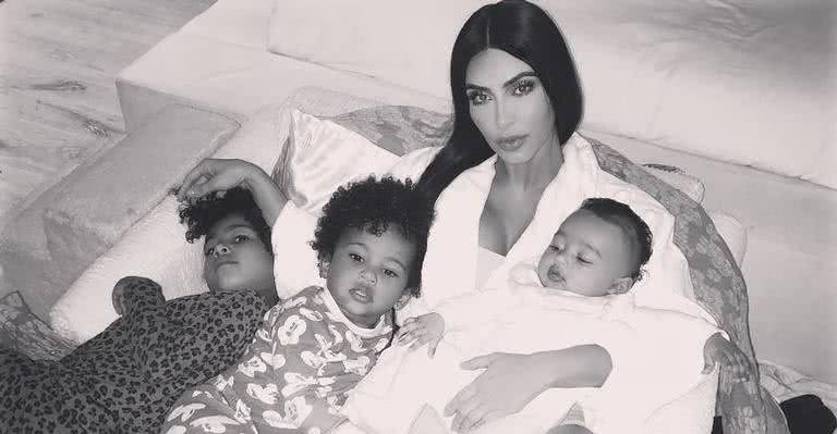 Kim Kardashian com filhos - Reprodução/ Instagram