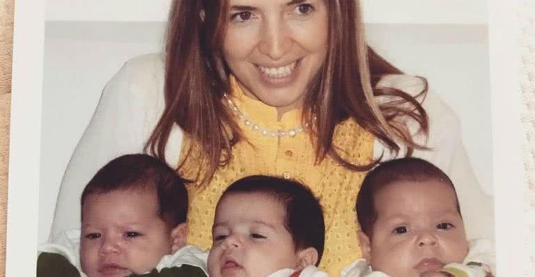 Poliana Abritta com os filhos, Manuela, José e Guido - Reprodução Instagram