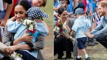 Grávida, Meghan Markle se encanta com criança durante tour real - Getty Images