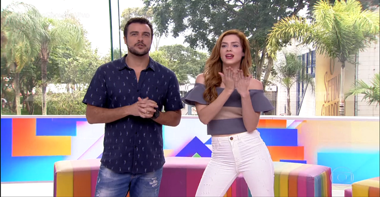 Joaquim Lopes e Sophia Abrahão no Vídeo Show - (Foto: Reprodução/ Globo)