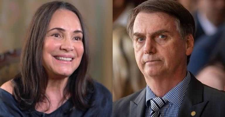 Regina Duarte e Jair Bolsonaro - Reprodução