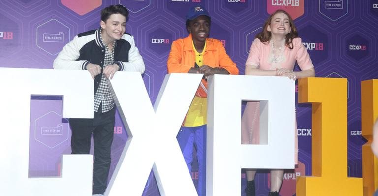 Noah Schnapp, Caleb McLaughlin e Sadie Sink - Amauri Nehn/Brazil News