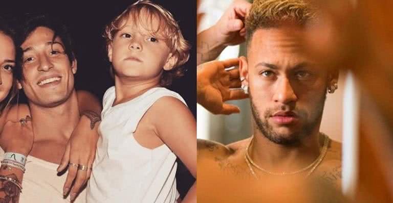 Neymar, o filho e o namorado da ex - Reprodução