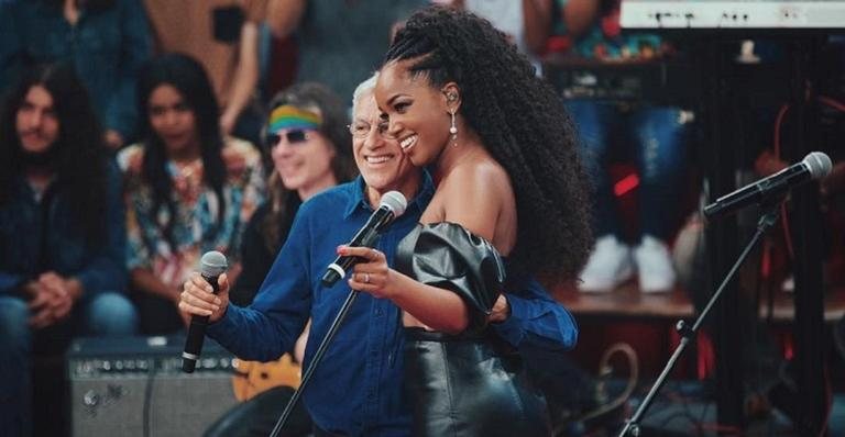 Caetano Veloso e IZA divulgaram o resultado da parceria - Reprodução/ Instagram