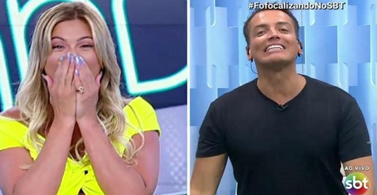 Lívia Andrade pagou mico ao lado de Leo Dias - Reprodução/SBT