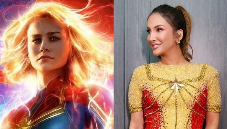 Capitã Marvel e Claudia Leitte - Reprodução/Instagram