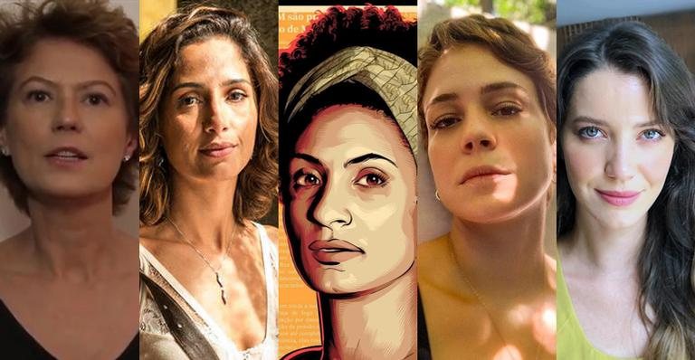 Patrícia Pillar, Camila Pitanga, Marielle Franco, Leandra Leal e Nathalia Dill - Globo/Renato Rocha e Reprodução/Instagram