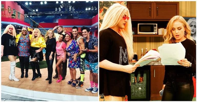 Angélica com elenco de 'Vai Que Cola', e ao lado contracenando com o humorista Paulo Gustavo. - Instagram/Reprodução