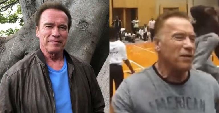 Arnold Schwarzenegger é atacado com chute nas costas - Reprodução/Instagram