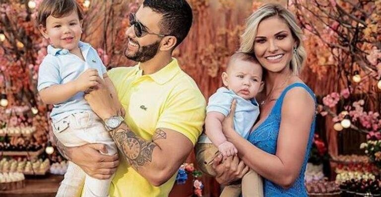 Andressa Suita, Gusttavo Lima, Samuel e Gabriel - Reprodução/Instagram