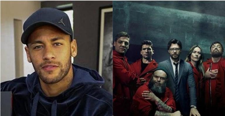 Neymar Jr. e elenco de La Casa de Papel - Reprodução / Instagram e Divulgação