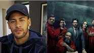 Neymar Jr. e elenco de La Casa de Papel - Reprodução / Instagram e Divulgação