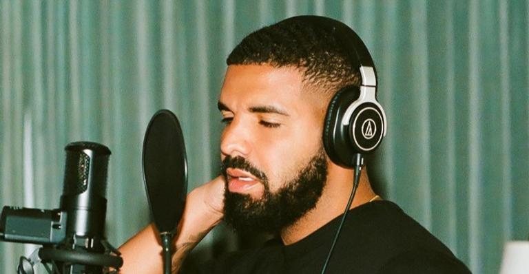 Drake no estúdio, durante a gravação do seu novo álbum - Foto/Destaque Instagram