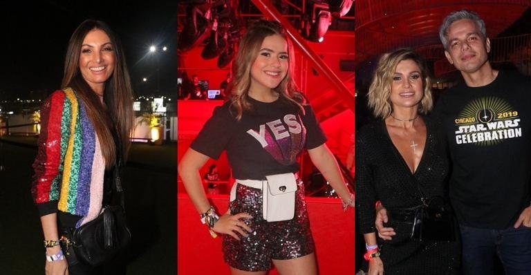 Patricia Poeta, Maisa Silva e o casal Flávia Alessandra e Otaviano Costa curtem Rock in Rio - Rogerio Fidalgo/AgNews