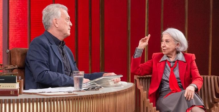 Pedro Bial e Fernanda Montenegro no Conversa com Bial - Fábio Rocha/Globo