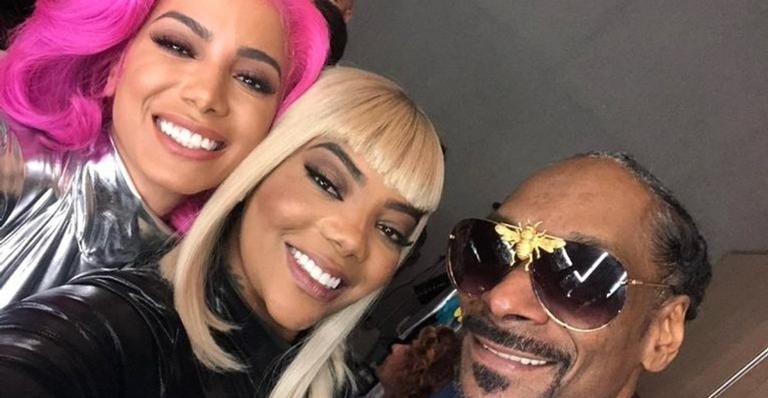 Anitta, Ludmilla e Snopp Dog durante gravação do clipe de ''Onda Diferente'' - Foto/Destaque Instagram