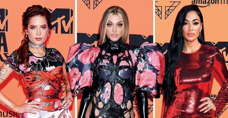 Halsey, de Zoe Costello; Pabllo Vittar, de Rober Dognani e Nicole Scherzinger, de Tom Ford - Andreas Rentz/Getty Images e Daniele Venturelli/Wireimage