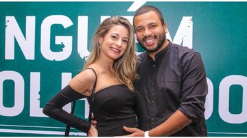 Projota e a esposa, grávida, vão à lançamento de série em que o rapper atuou - Foto: Thiago Duran/AgNews