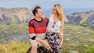 Bertolazzi e Ingrid visitam a cratera do extinto vulcão Rano Kau, que impressiona pela grandeza - Miguel Carrasco/Mata'uira