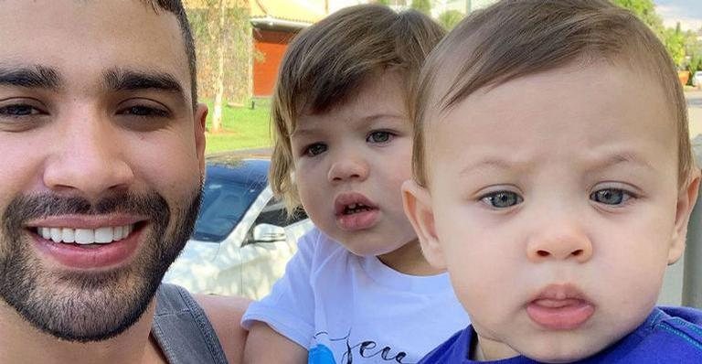 Gusttavo Lima rouba cena ao aparecer ao lado dos filhos - Foto/Instagram