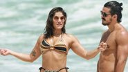 Priscila Fantin e Bruno Lopes na praia da Barra da Tijuca - Dilson Silva/AgNews