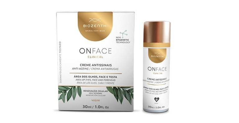 Onface Clinical Antissinais - Prêmio ABIHPEC melhor produto para o rosto - Biozenthi Laboratórios Cosméticos