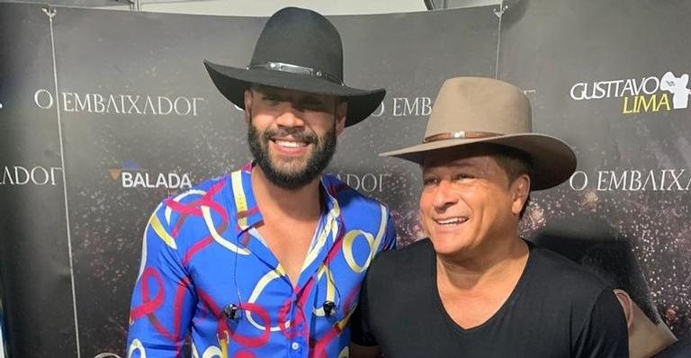 Gusttavo Lima diverte a web ao surgir cantando com Leonardo - Reprodução/Instagram