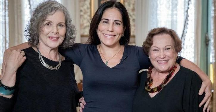 Glória Pires celebra encontro de gerações de 'Lolas', ao lado de Irene Ravache e Nicette Bruno - Raquel Cunha/TV Globo