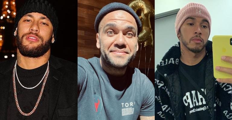 Dani Alves posta clique ao lado de Neymar e Lewis Hamilton - Divulgação/Instagram