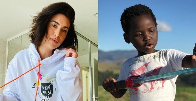 Fernanda Paes Leme surge com Bless e boneco de Pantera Negra - Reprodução/Instagram