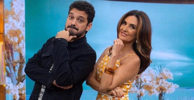 Fátima Bernardes refaz foto com André Curvello respeitando o distanciamento - Instagram/Divulgação/TV Globo