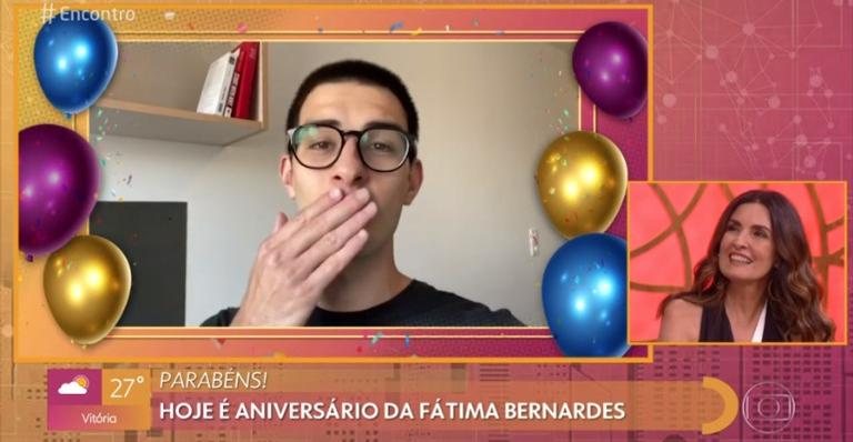 Fátima Bernardes se emociona com vídeo do filho - Reprodução/Globoplay