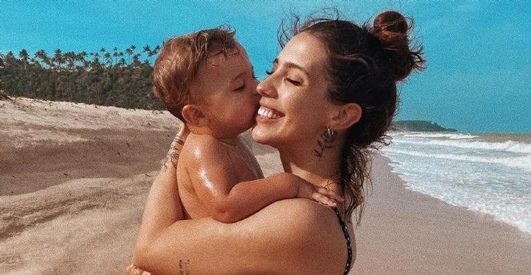 Gabi Brandt exibe o barrigão de 8 meses em foto com Davi - Reprodução/Instagram