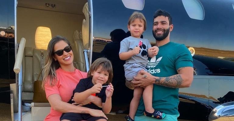 Andressa Suita e Gusttavo Lima viajam com os filhos - Reprodução/Instagram