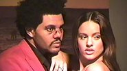 The Weeknd e Rosalía durante os bastidores do remix de 'Blinding Lights' - Foto/Reprodução