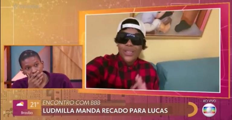 Lucas Penteado é surpreendido com recado de Ludmilla - Foto/Reprodução Globo