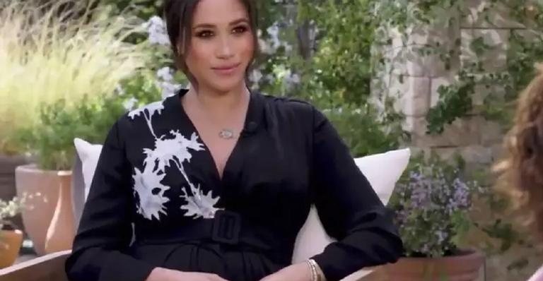 Meghan Markle usa joia da Princesa Diana em entrevista a Oprah - Reprodução/CBS