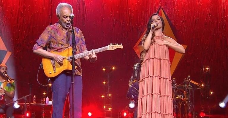 Juliette Freire e Gilberto Gil se emocionam durante live - Reprodução/Globoplay